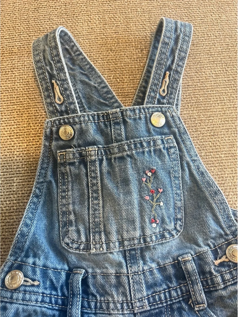 Old Navy Embroidered Denim Overalls